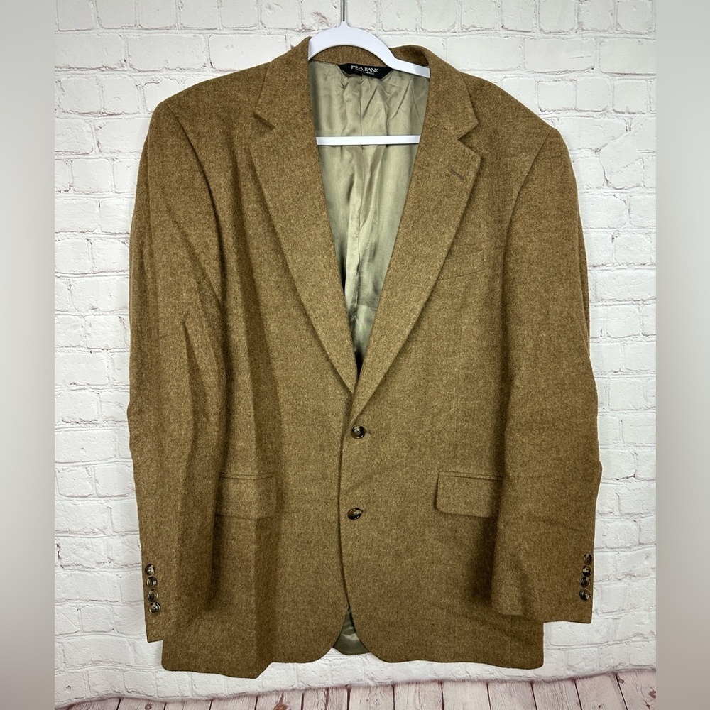 Jos A Bank Regal Camel Hair Sport Coat Blazer brown, sz 42 L